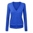 thumbnail image 2 of Cropped Sweaters Women's V Neck Cardigan Sweater Plus Jacket Solid Color Knitted Oversized For Women Blue, 2 of 4