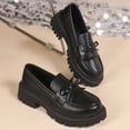 thumbnail image 4 of ZunFeo Womens Chunky Platform Loafers with Fringe and Bow, Black Lug Sole Slip-On Comfortable Work Shoes,,Size 9.5, 4 of 8