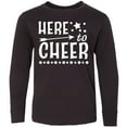 thumbnail image 3 of Inktastic Here to Cheer Cheerleading with Arrow and Stars Long Sleeve Youth T-Shirt, 3 of 5