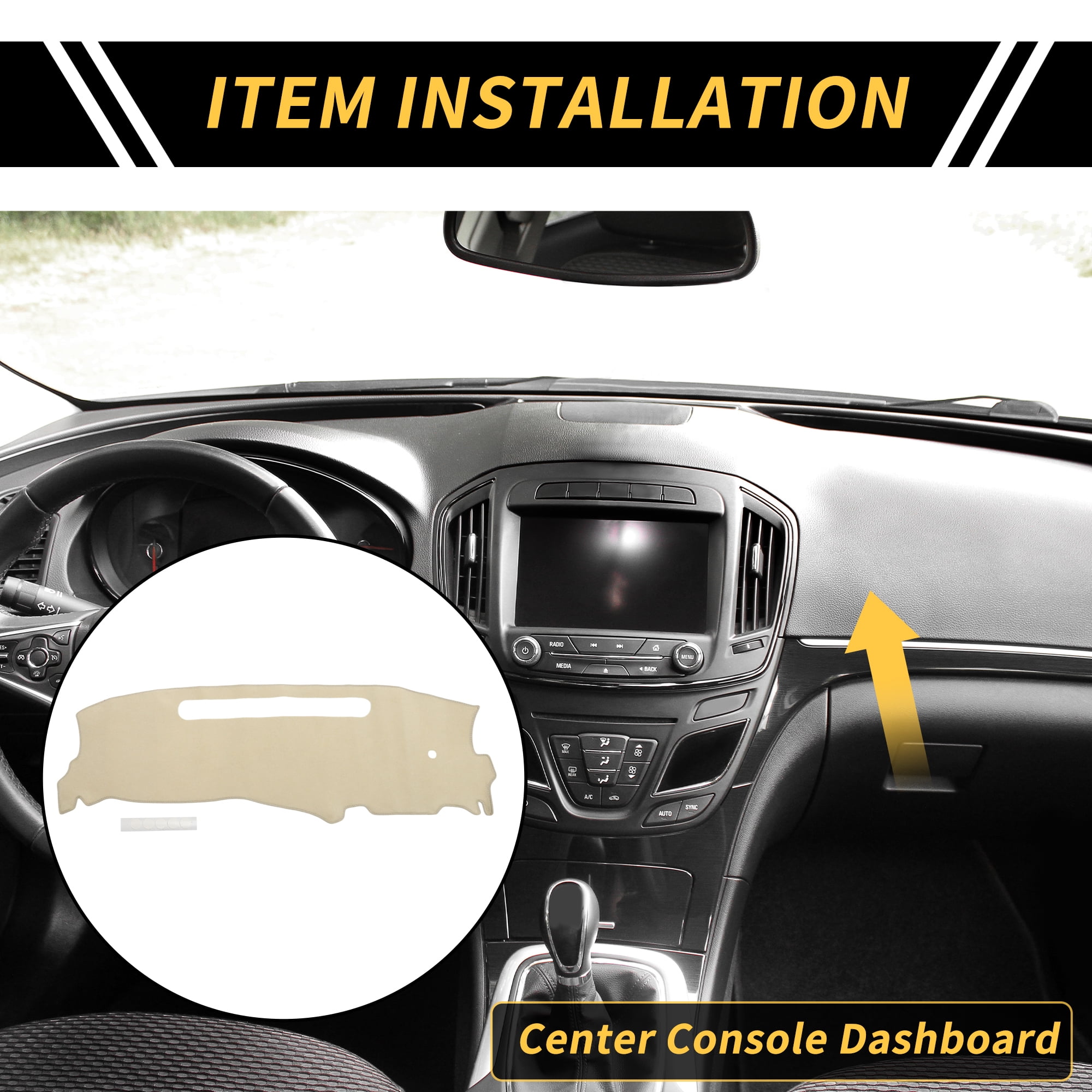 Unique Bargains Dash Cover for Chevrolet S10 1998-2004 Dash Board Mat Non-Slip Dash Cover Mat Polyester Center Console Dashboard Cover Pad Carpet Beige