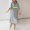 Gray, variant on Summer Dresses for Women Under $10 Free Shipping Round Neck Short Sleeved T-shirt And Ankle Dress For Spring Summer