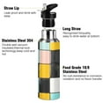 thumbnail image 3 of Yayeee 20oz Insulated Water Bottle Double Wall Stainless Steel with Flip Straw Lid, Yellow Checkered Pattern, 3 of 7