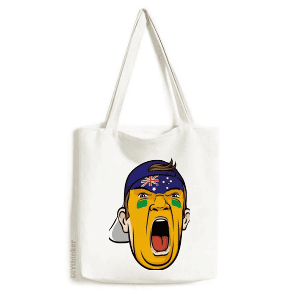 Australia Flag Makeup Head Screang Cap Tote Canvas Bag Shopping Satchel Casual Handbag