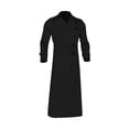thumbnail image 2 of Gabardina para hombre, larga, con bolsillos, clásica, informal, cortavientos Negro 2XL, 2 of 9