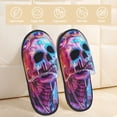 thumbnail image 2 of Balery Neon Skull With Milkshake Pantuflas de Casa de Felpa Silenciosas con Diseño Estampado, Zapatillas Cómodas Antideslizantes de Algodón para Interior-Large, 2 of 8