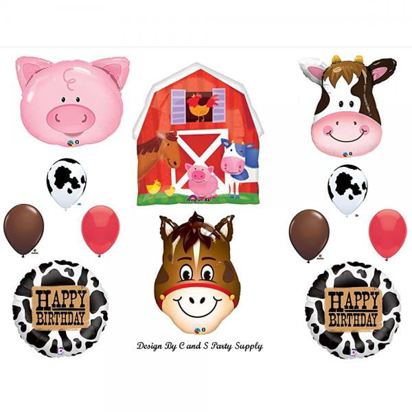 Barn Balloon Decorations Pig Barn Farm Animals 3rd Birthday Party Supplies Cow 