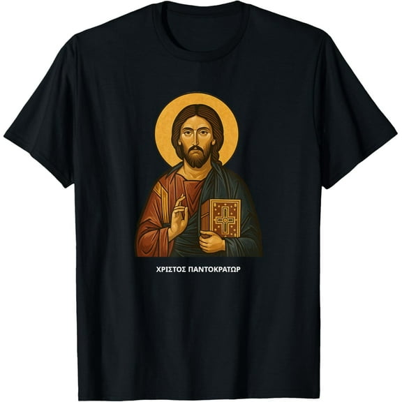 Velto Orthodox Christian Eastern Orthodox Christ Pantocrator Icon T-Shirt All Size S-5XL