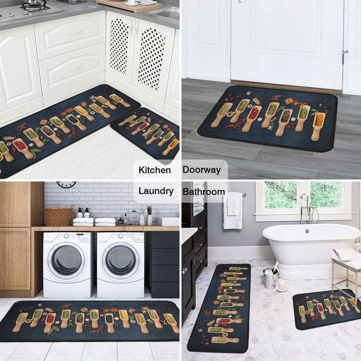 Delxo Kitchen Mats Set 2 Pieces Super Absorbent Microfiber Kitchen