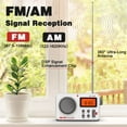 thumbnail image 3 of Portable Am Fm Radio, Compact Personal Radio, Transistor Radio with Loud Speaker, Digital Time Display, Battery Operated or DC USB, Clear Dial, Headphone Jack, Perfect for Indoor, Outdoor Use- White, 3 of 7