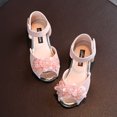 thumbnail image 7 of HUANBAI Girls Rhinestone Flower Shoes Low Heel Princess Shoes Flower Wedding Party Dress Pump Shoes For Kids Toddler 11, 7 of 7