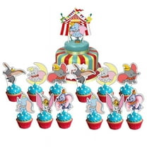 Dumbo Cake Topper Cupcake Set Party Supplies Decoration Birthday Decor Kit
