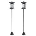 thumbnail image 1 of Black Solar Post Light - 72" Outdoor LED Lamp, IP44 Waterproof for Garden, Patio, Pathway - 2 Pack, Stainless Steel & ABS Construction, 1 of 7