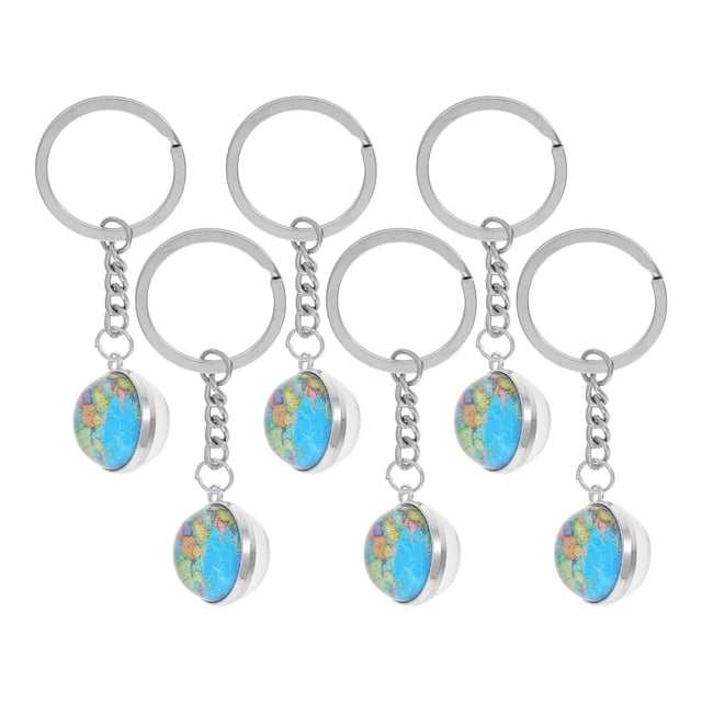 6 llaveros colgantes con forma de globo terráqueo, delicados, decorativos, con diseño de planeta Tierra y mapa del mundo, para mujeres y niñas