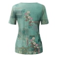thumbnail image 4 of Blouses for Women Women's Short Sleeve Tunic Loose Tops Casual Plus Size Tops Pleated Tunic Button Down Casual Summer T-Shirts Women's Tops Dressy Shirts, 4 of 4
