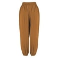 thumbnail image 7 of Pants for Women Work Plus Size Solid Color Casual Loose Yoga Trousers Palazzo Wide Leg Pants, 7 of 7