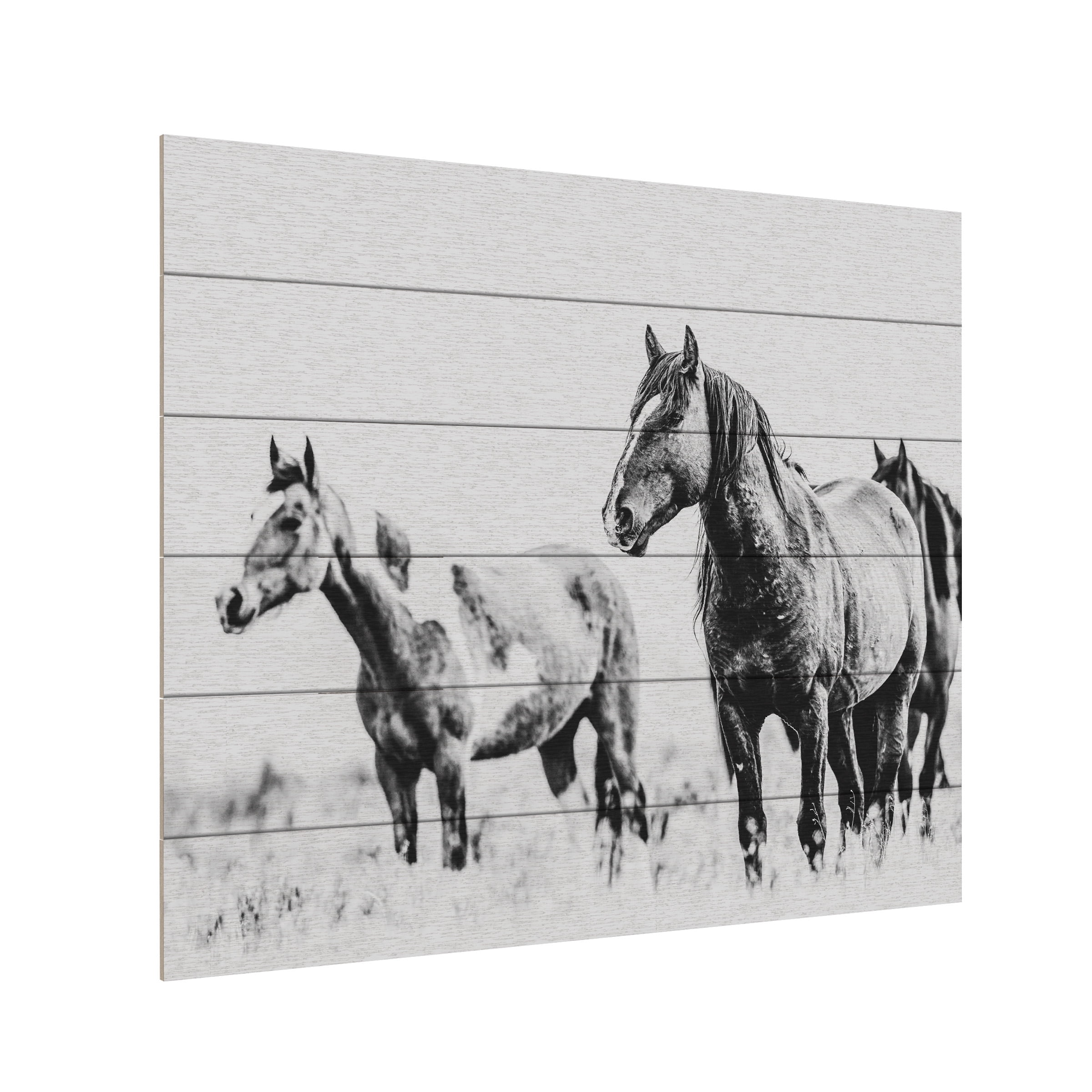 LightBoxJournal 'Wild Horses of the Great Basin 04' Wood Slat Art 18x22