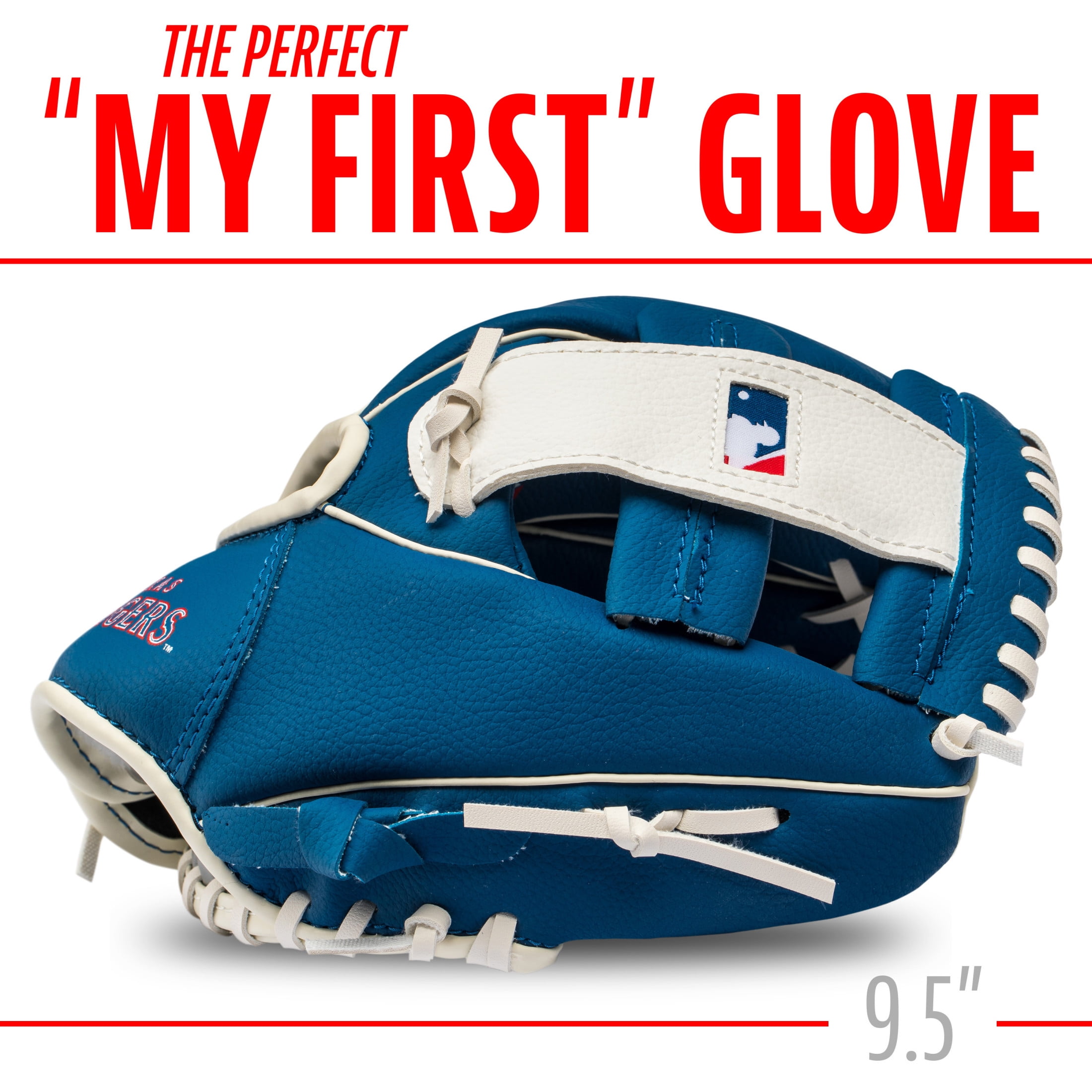 Franklin Sports MLB Texas Rangers Youth Teeball Glove + Ball Set, 9.5 in