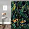 thumbnail image 2 of Orinice Fabric Bathroom Curtain Green Bird Floral Pattern Tropical Leaves Flowers Yellow Exotic Paradise Abstract Blossom Hawaii Shower Curtain Waterproof Shower Curtain Set with Hooks  69x72, 2 of 7