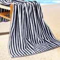 thumbnail image 4 of REGALWOVEN Oversized Cotton Beach Towel, Sand Free Absorbent Light Towel for Beach, Pool, Swim Dark Blue 28' x 56', 4 of 8