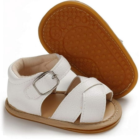 

Baby Boys Girls Sandals Premium Soft Anti-Slip Rubber Sole Infant Summer Outdoor Shoes Toddler First Walkers (0-6 Months Infant 2-White)