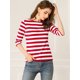 thumbnail image 3 of Disfraz de Día de San Patricio Allegra K para mujer camiseta ajustada estampada rojo blanco L, 3 of 6