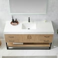 thumbnail image 6 of Vinnova Alistair 60" White Stone Top Oak Single Vanity Black Frame w/o Mirror, 6 of 16