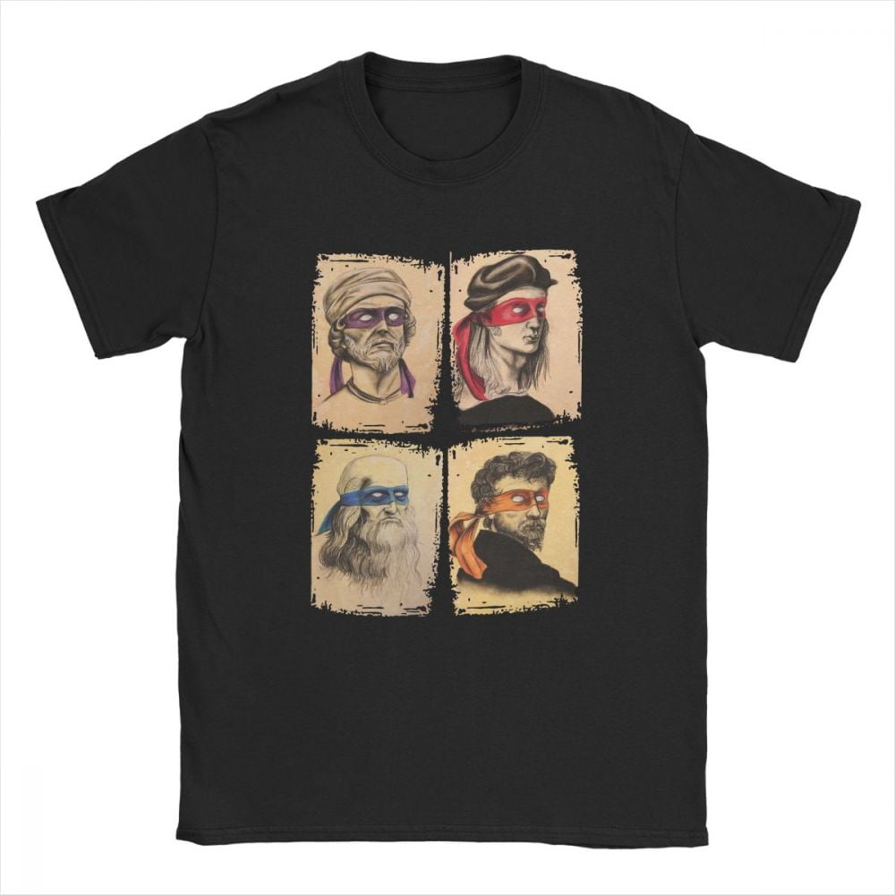 Science Turtles T-Shirt Men Mutant Ninja Short Sleeve Humor Tee Shirt O-Neck Cotton Funny Tops Printed Graphic T Shirt