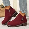thumbnail image 2 of Women's Chelsea Ankle Boots Low Heel Fashion Short Booties Side Zipper Ladies Slip on Dress Work Boots, 2 of 8