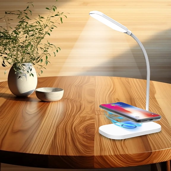 School Supplies, LED Eye Protection Desk Lamp Student Reading Wireless Charging Desk Lamp Desk Children's Bedroom 3 Class To Adjust Night Reading Lamp10W Wireless Charging Clearance Sale