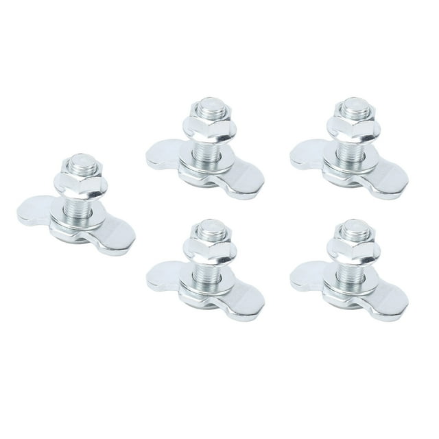 5Pcs L Track Double Lug Threaded Stud Nut Fitting Tie Down, with L Track Rail for Truck Bed Van, Trailer Cargo Control L Track Accessories for Truck Bed Trailer Cargo