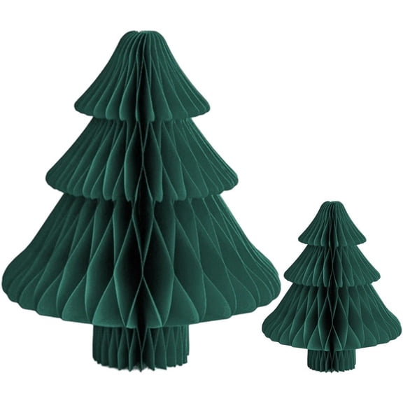 2Pcs Honeycomb Paper Christmas Tree Christmas Tree Ornaments Reusable Christmas Decorations Christmas Party Table Decoration Paper Indoor Xmas Trees
