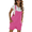 HotPink, variant on Women's Summer Cotton Linen Short Overalls Casual Bib Shortalls Rompers with Pockets
