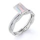 thumbnail image 4 of JeenMata Anillo Nupcial de 1,5 Quilates con Piedra Lunar Arcoíris Facetada y Pavé de Moissanita Engastado en Oro Blanco de 1,58 K sobre Plata, 4 of 6