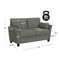 thumbnail image 4 of Hillsdale Furniture Grant River Upholstered Loveseat with 2 Pillows, Stone, 4 of 15