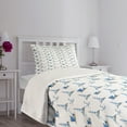 thumbnail image 5 of Ambesonne Lighthouse Quilted Bedspread Set 2 Pcs, Hand Drawn Beach, Twin Size, Blue White, 5 of 6
