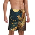 thumbnail image 2 of Naloa Leopard Reading Tarot Cards Men's Short Pajama Pants, Pj Shorts, Lounge Comfort Shorts-Small, 2 of 6