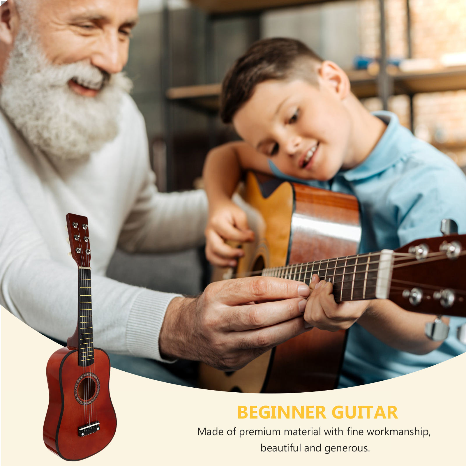 PBPBOX Guitar Beginner Child Acoustic Guitar Coffee Wood for Children Home Use 1Pc 23 Inch