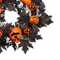 thumbnail image 4 of Corona de Halloween de 16 ", colgante redondo de calabaza con cinta para puerta delantera, corona de calabaza para Festival, , pared del, 4 of 5
