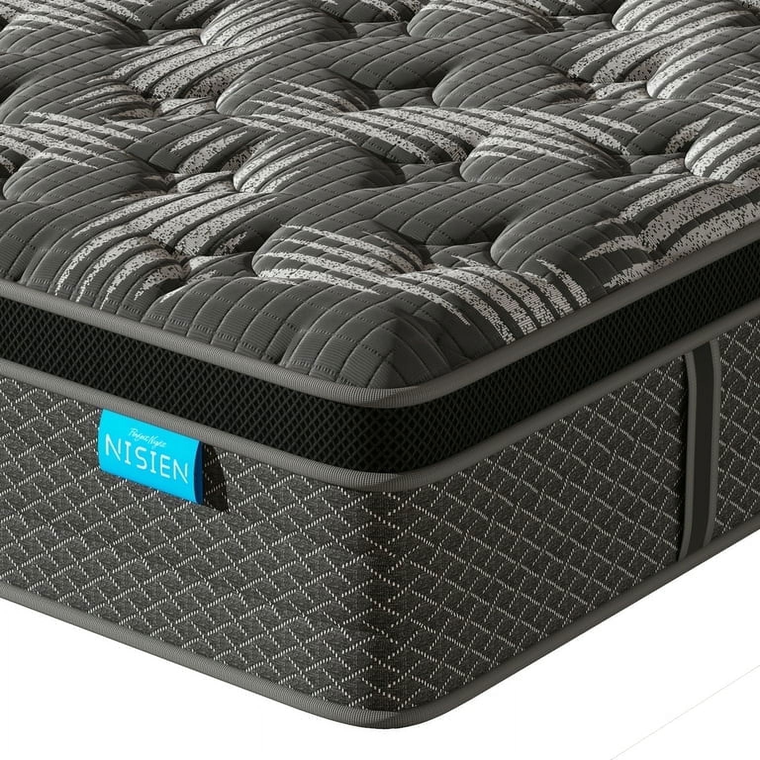 King Mattress,Nisien 12 Inch Hybrid Mattress in a Box, Gel Foam Mattress, Individually Wrapped Pocket Coils Innerspring Mattress, Support & Pressure Relief, Medium Firm Feel, 76"*80"*12"