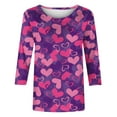 thumbnail image 4 of gakvbuo Valentine Day Shirt For Women Trendy 3/4 Sleeve Tunic Tops Cute Love Hearts Graphic Tees Round Neck Casual Funny Shirts Tops Blouse, 4 of 5
