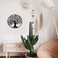 thumbnail image 3 of Outdoor Metal Wall Art, Rustic Black Finish Circle Of Life For Patio Porch Office, 3 of 5