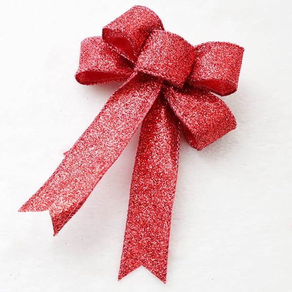 HOOWIFFY Sturdy Red Christmas Tree Bowknot Decoration for Festive Atmosphere 4Pcs