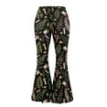 thumbnail image 6 of FKELYI Retro Mushroom Leaf Print Flared Yoga Pants Women's Bell Bottom Leggings Pant High-Waisted Bootcut Yoga Leggings with Flowy Wide Leg Breathable Sweatpants for Workout, XS, 6 of 7