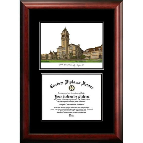 Campus Images UT997D-1185 8.5 x 11 in. Utah State University Diplomate Diploma Satin Mahogany Frame