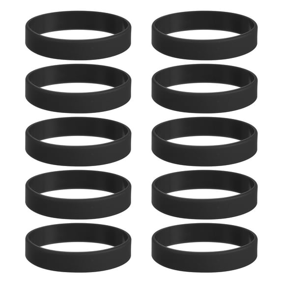10Pcs Silicone Rubber Bands Non-slip 3.54 Inch Flat for Books, Black