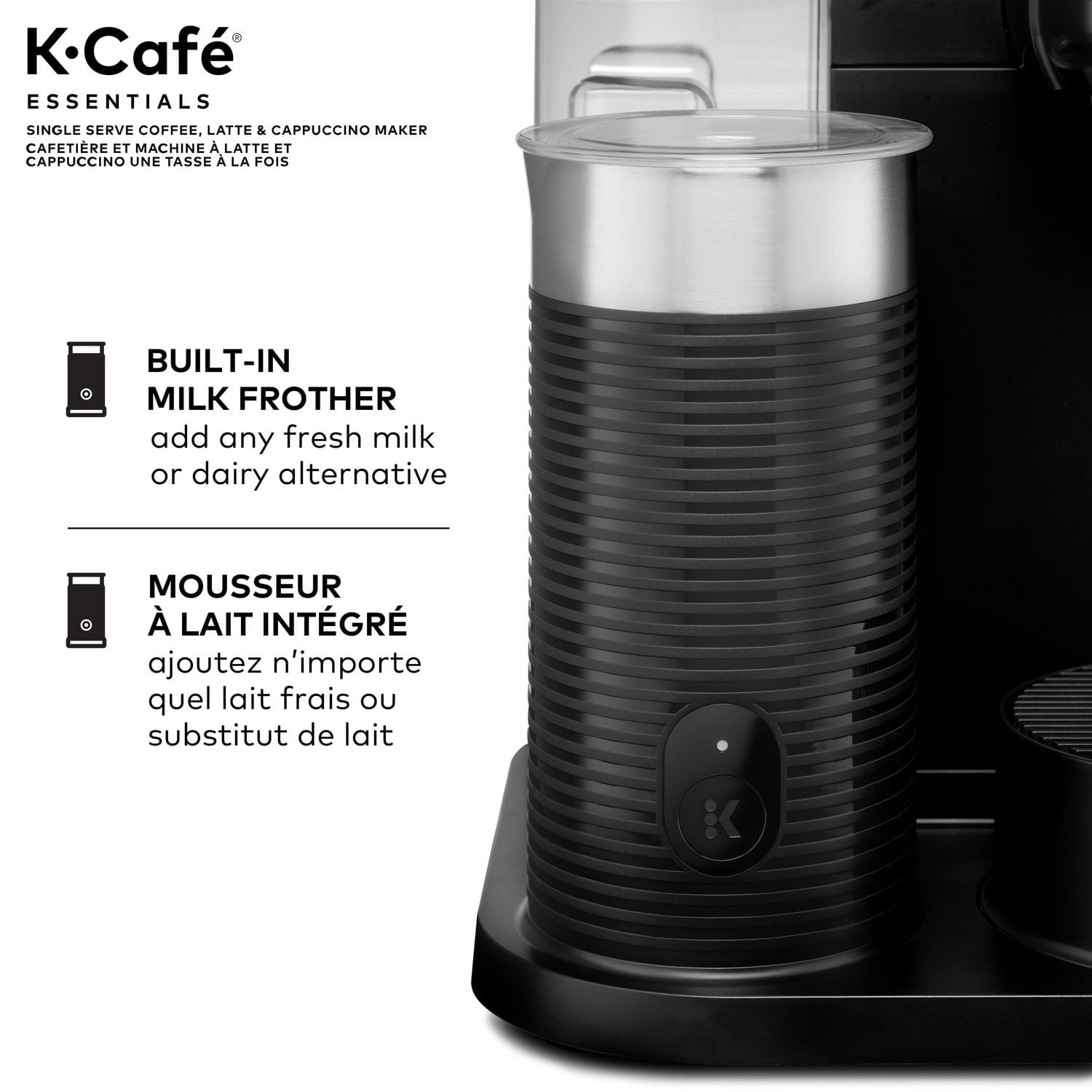 Keurig K-Café Essentials Coffee Maker with Milk Frother, Black