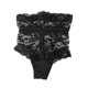 thumbnail image 1 of Tanga ahuecada para mujer Tanga de encaje Bragas sexy Calzoncillos de ropa interior de vendaje de cintura alta - L (negro), 1 of 2