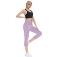 thumbnail image 6 of LIBRCLO Yoga Pants for Women Elastic Waist Casual Leggings Slim Fit Gym Pants with Pockets Purple M, 6 of 8
