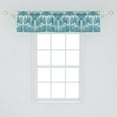 thumbnail image 2 of Leaf Print Window Valance, Palm Tree Leaves in Aqua Color Palette Tropical Weathered Effect Art, Curtain Valance for Kitchen Bedroom with Rod Pocket, 54" X 18", Petrol Blue Seafoam, by Ambesonne, 2 of 2