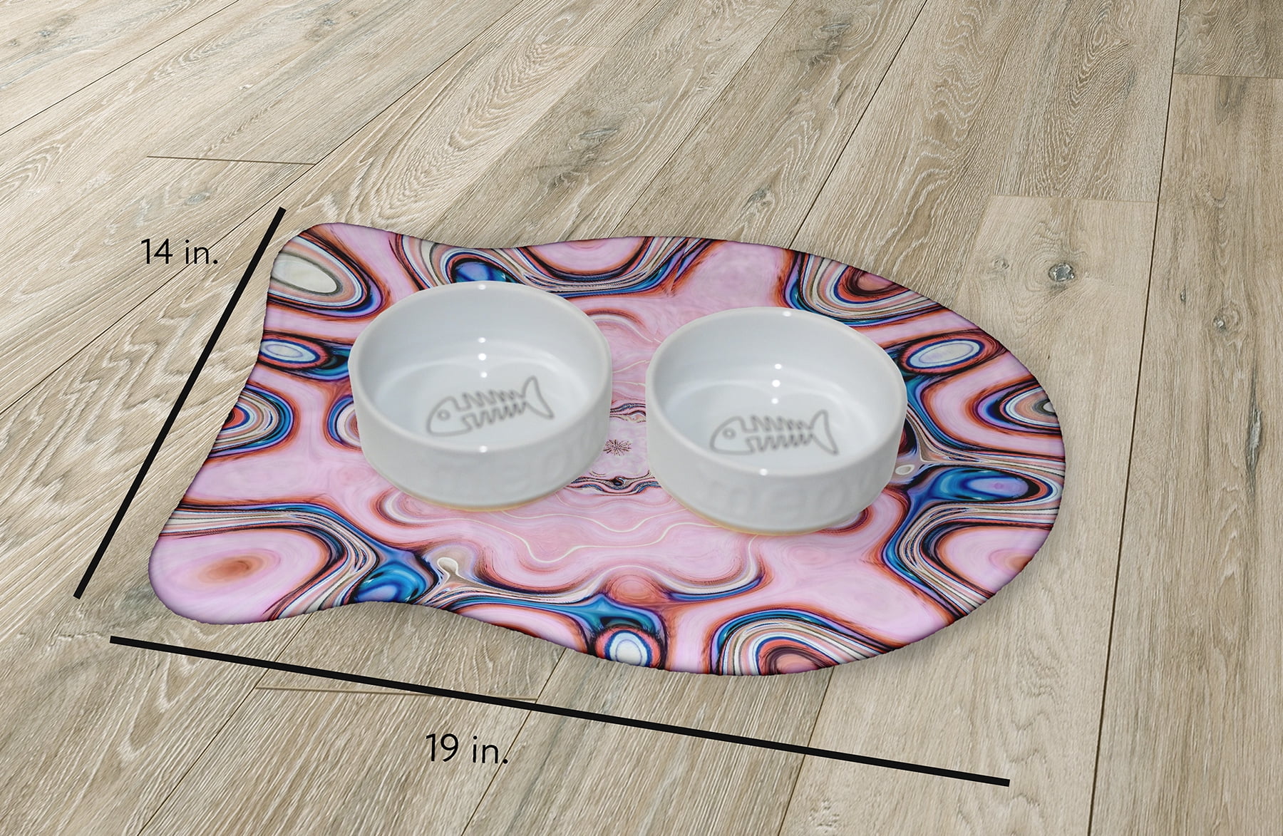 Simply Daisy Blushy Shake Fish Shape Pet Feeding Mat for Cats